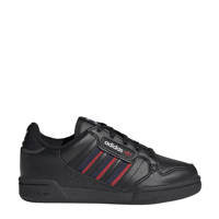 Zwart, donkerblauw en rode jongens en meisjes adidas Originals Continental 80 Stripes sneakers van leer met veters