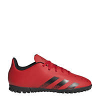 Rood en zwarte jongens adidas Performance Predator Freak.4 TF voetbalschoenen van imitatieleer met veters