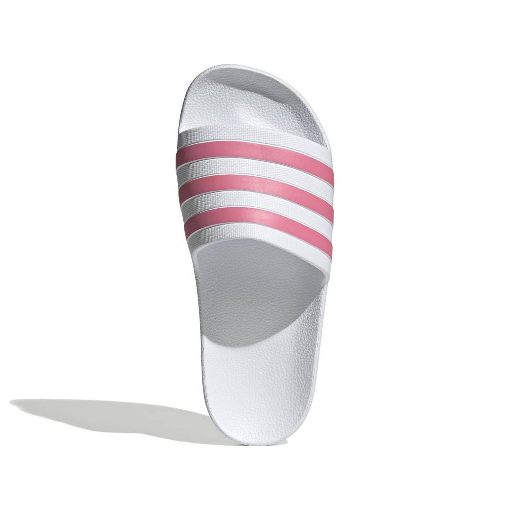 adidas Performance Adilette Aqua badslippers wit/lichtroze | wehkamp