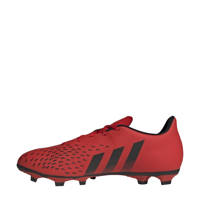 Rood en zwarte heren adidas Performance Predator Freak.4 voetbalschoenen van imitatieleer met veters