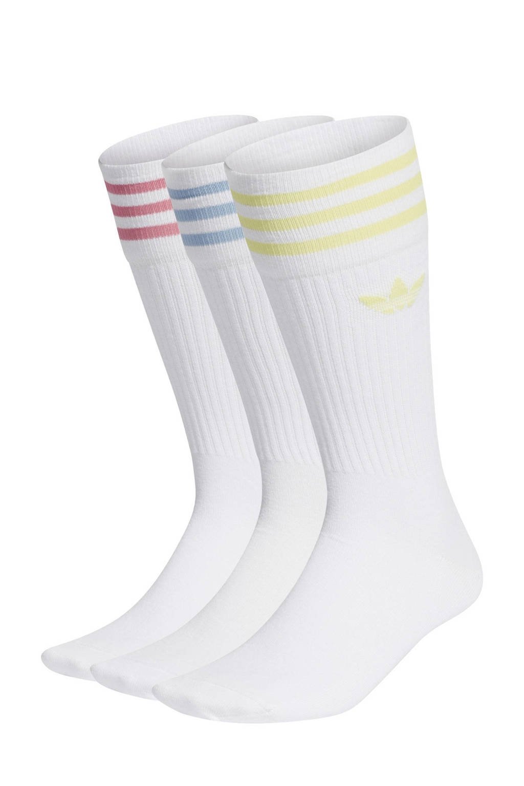adidas Originals Adicolor sokken - set van 3 wit/geel/lichtroze/lichtblauw