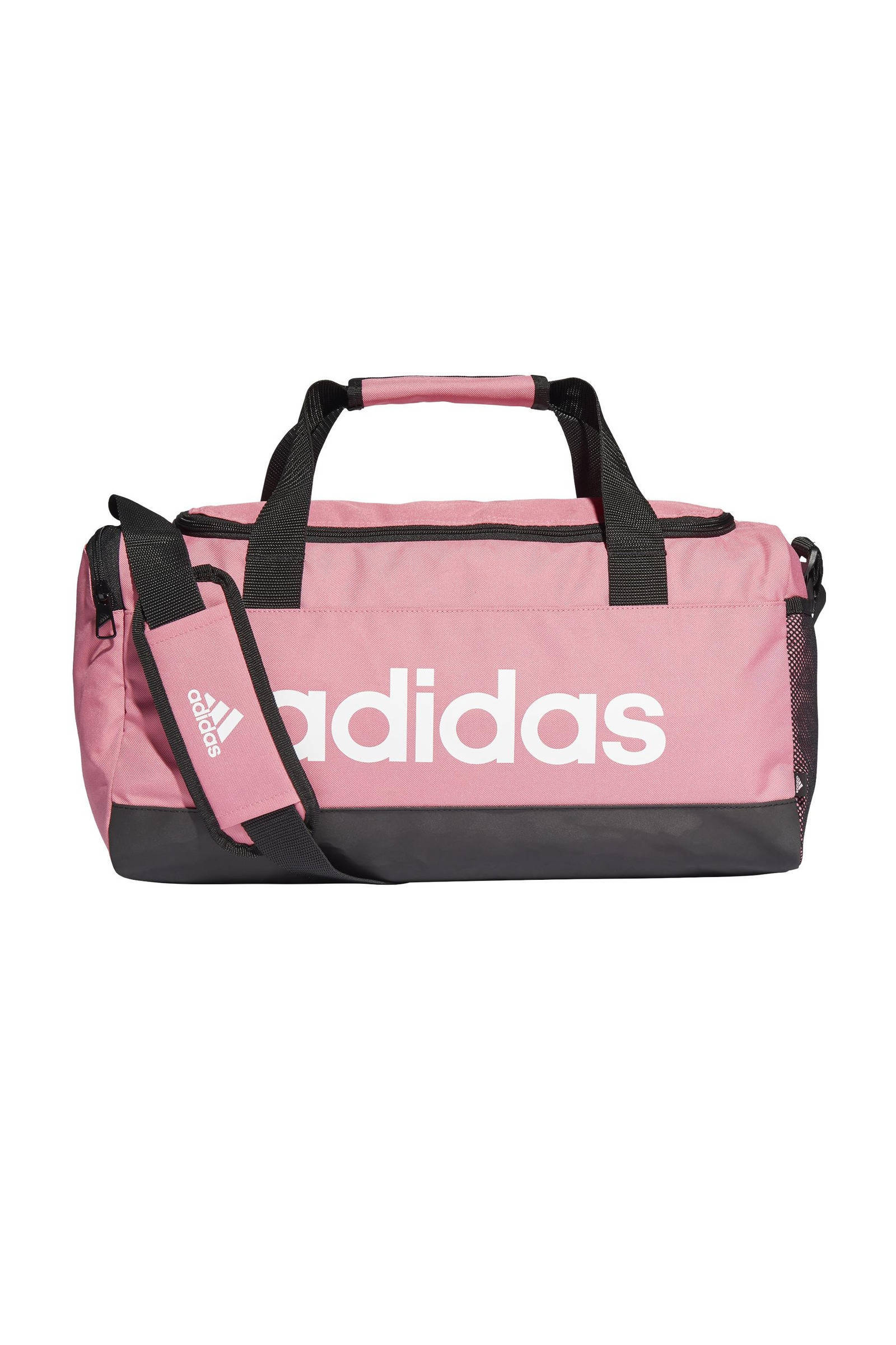 adidas Performance sporttas Linear Duffel S 25L roze/wit/zwart | wehkamp