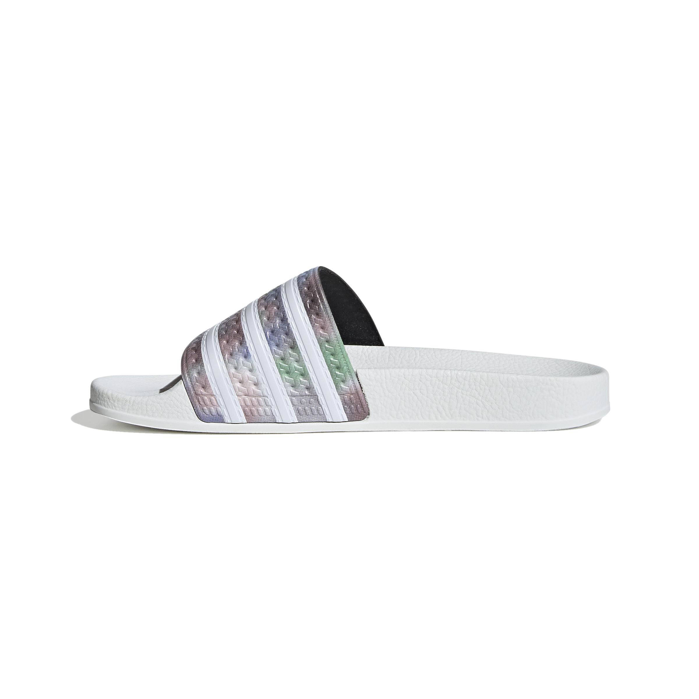 metallic adidas slides