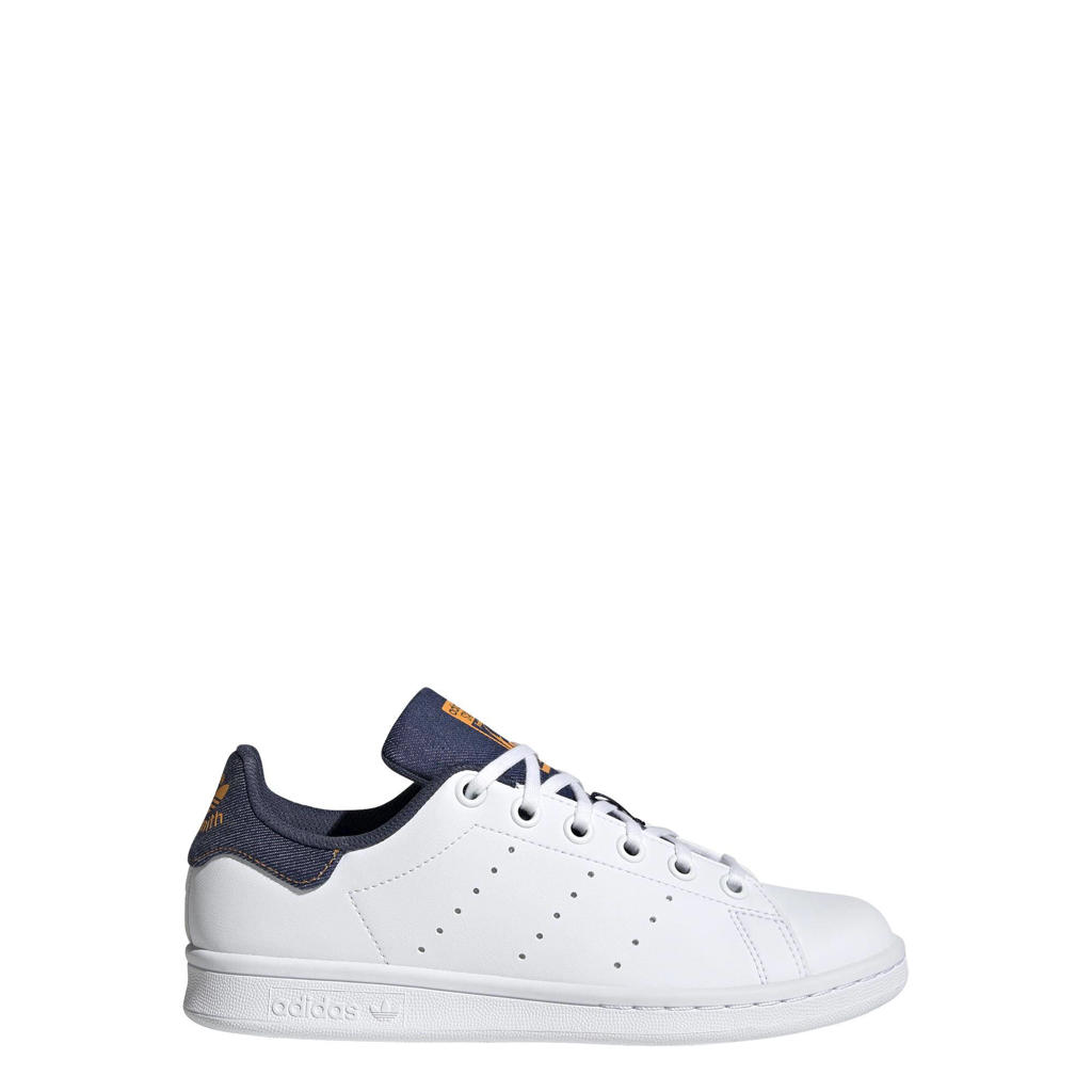 Wit en denim jongens en meisjes adidas Originals Stan Smith sneakers van gerecycled polyester met veters