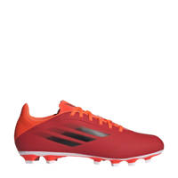 Rood en zwarte heren adidas Performance X Speedflow.4 voetbalschoenen van imitatieleer met veters
