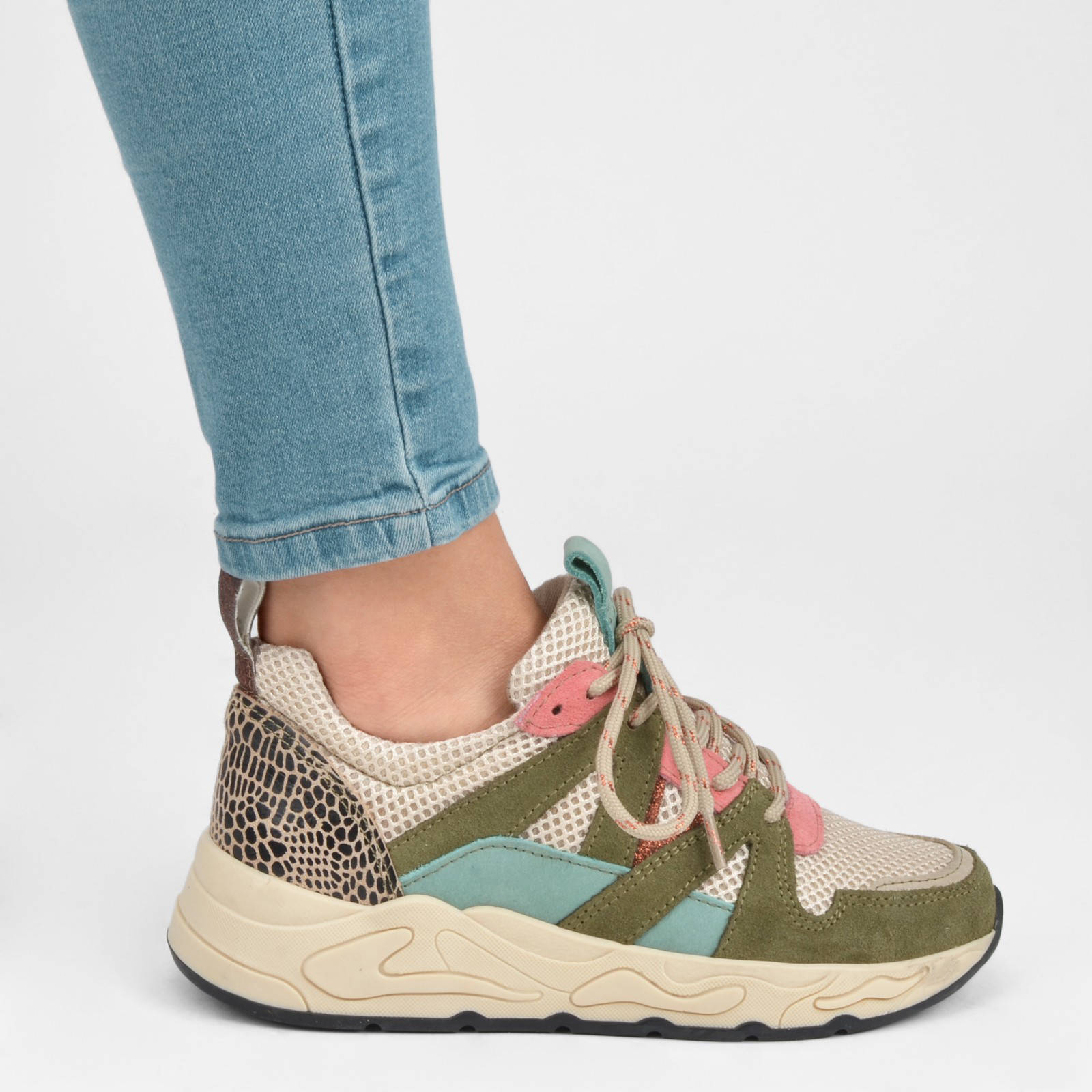 PS Poelman Minion suède chunky sneakers beige/multi | wehkamp