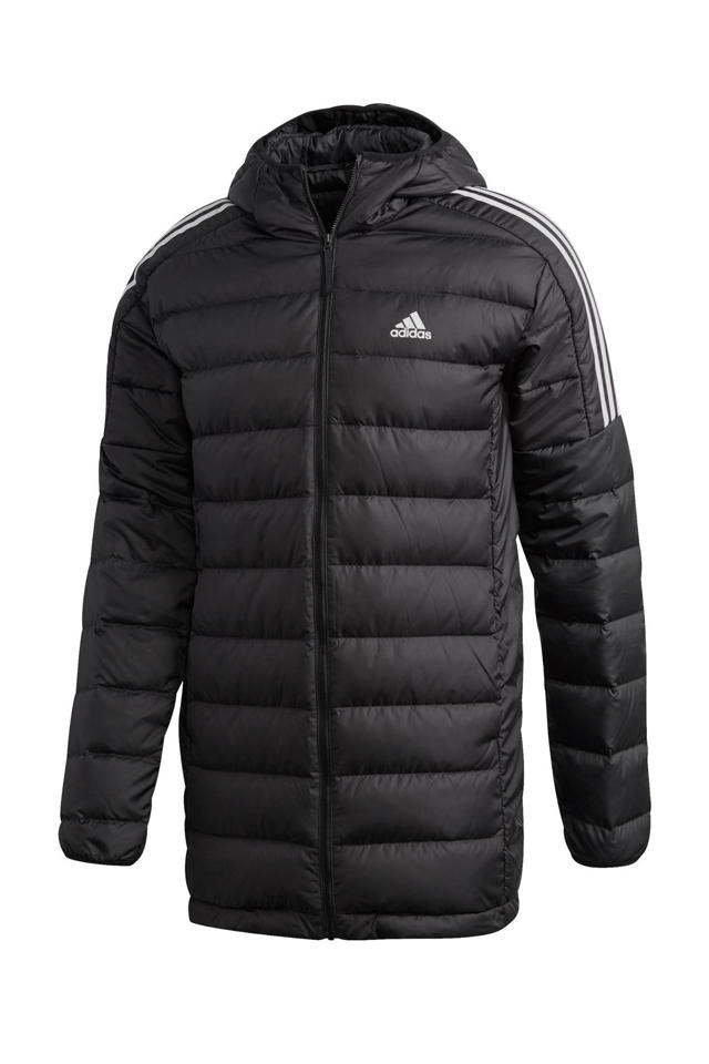 Junior soort troosten adidas Performance gewatteerde jas zwart/wit | wehkamp