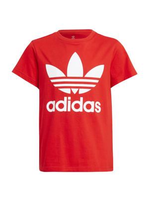 Adicolor T-shirt rood/wit