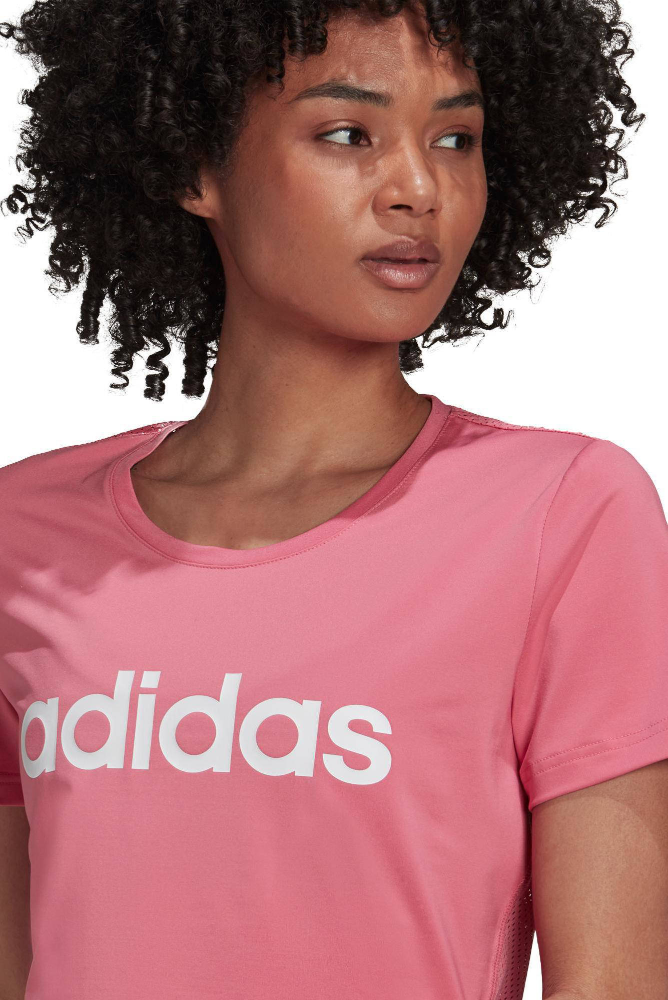 adidas Performance sport T-shirt roze/wit | wehkamp