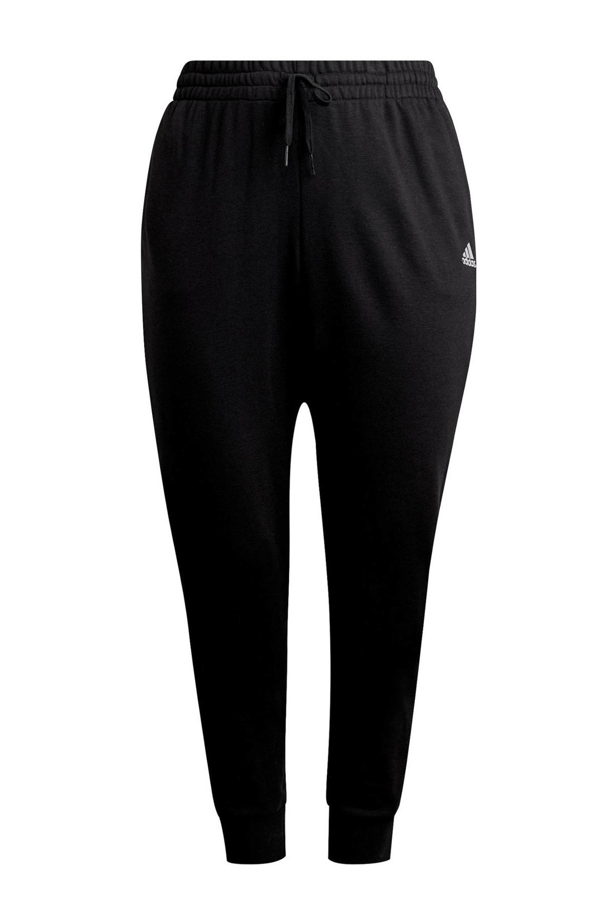 Dank u voor uw hulp laten vallen feedback adidas Performance Plus Size joggingbroek zwart/wit | wehkamp