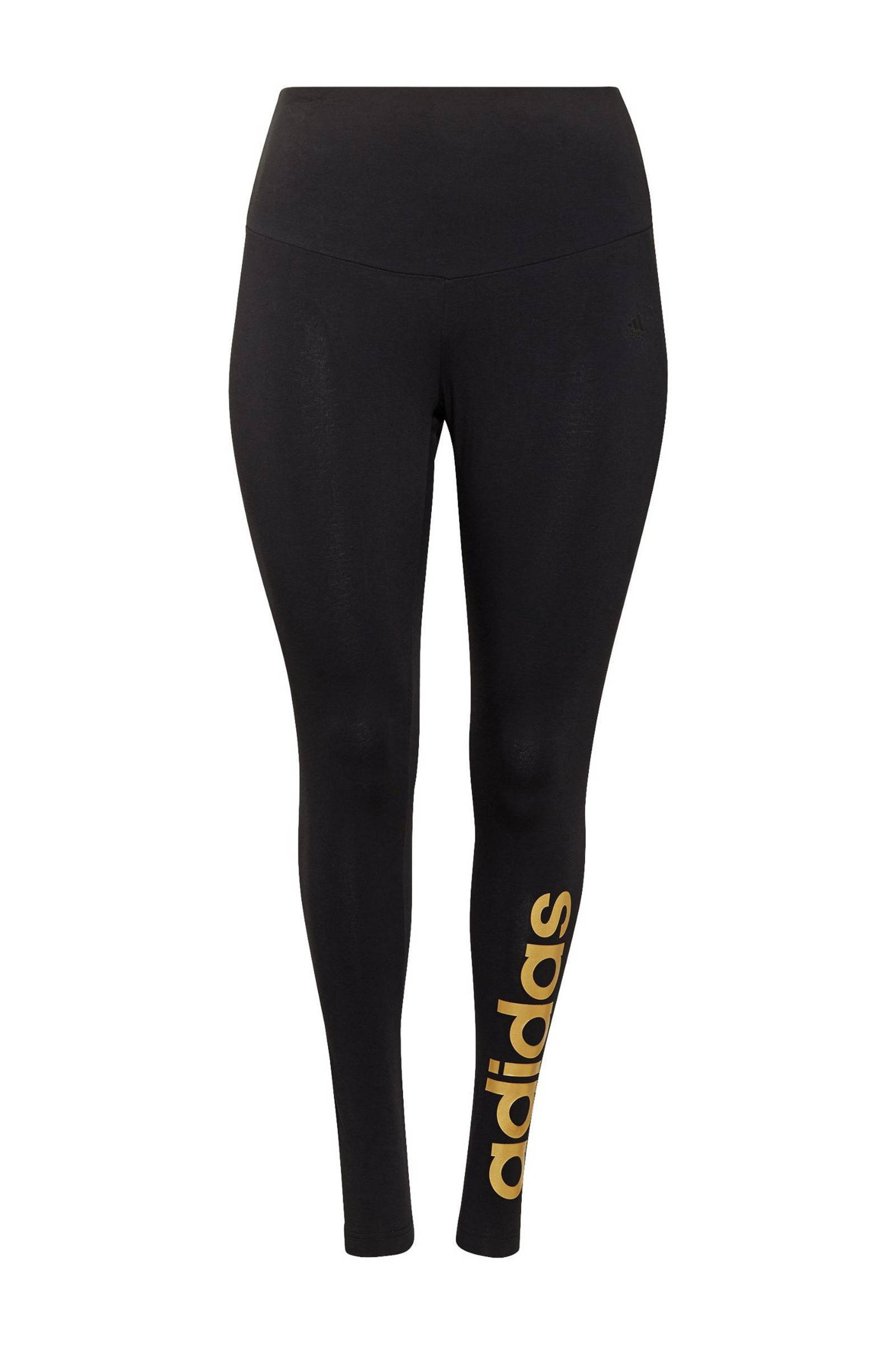 Plus Size sportlegging zwart/goud | wehkamp