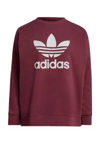 adidas Originals Plus Size sweater donkerrood/wit, Donkerrood/wit