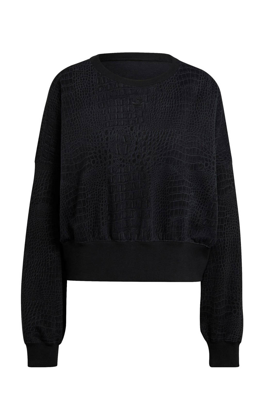adidas Originals Adicolor fleece sweater zwart/antraciet, Zwart/antraciet