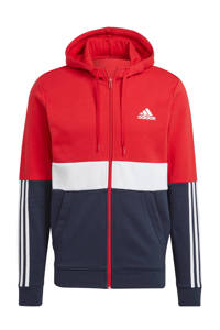 adidas Performance   fleece sportvest rood/wit/donkerblauw, Rood/wit/donkerblauw