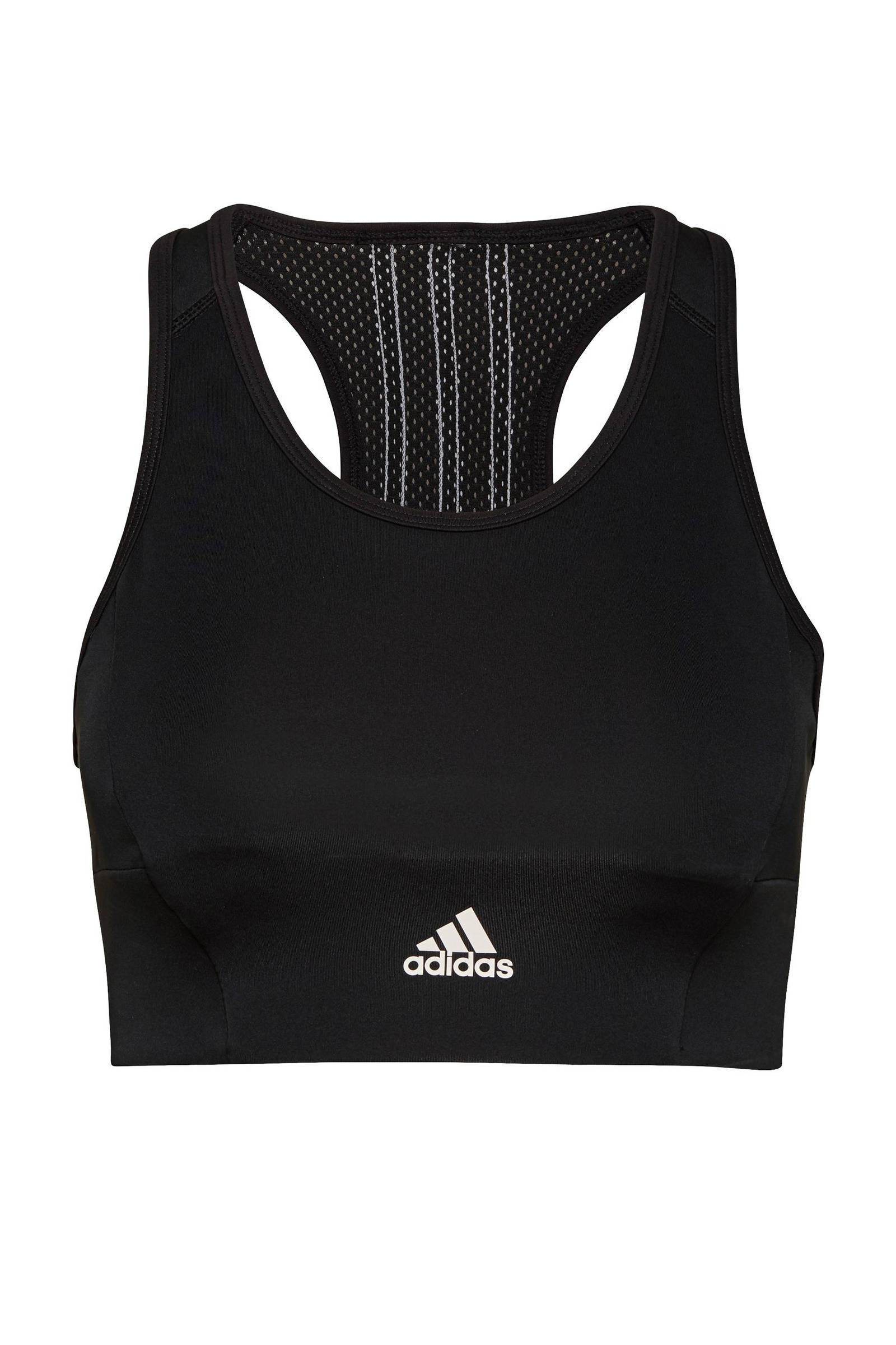 Adidas Performance cropped sporttop zwart/wit online kopen