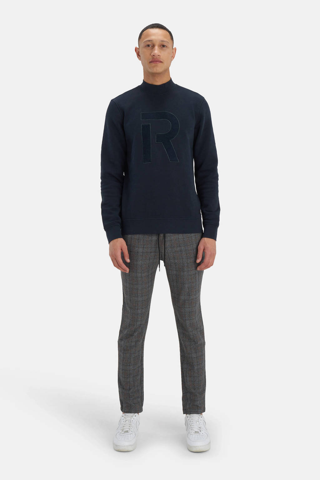 Shoeby Refill sweater Jaro met logo darkblue, DarkBlue