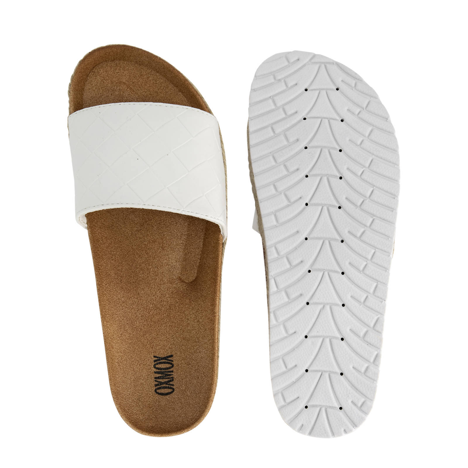Oxmox gevlochten slippers wit | wehkamp