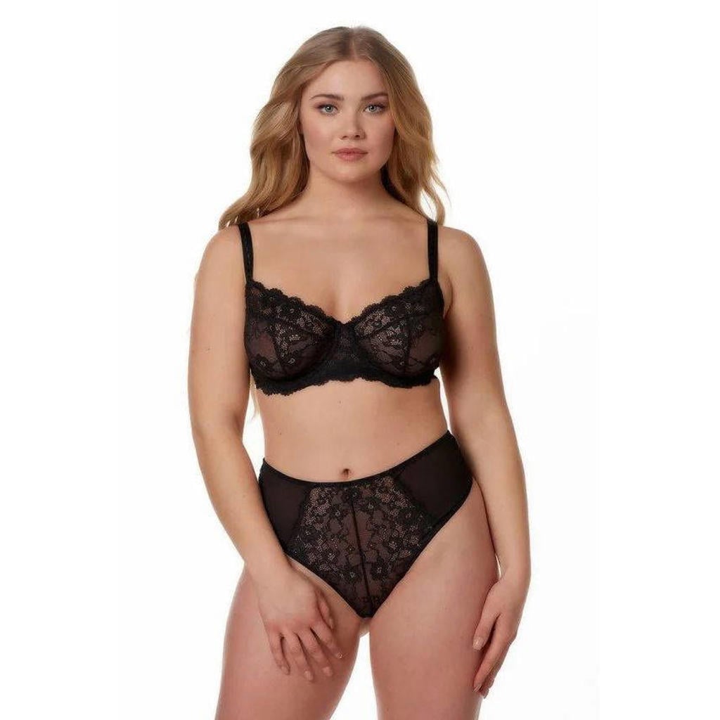 After Eden D-cup & up high waist string Bo zwart