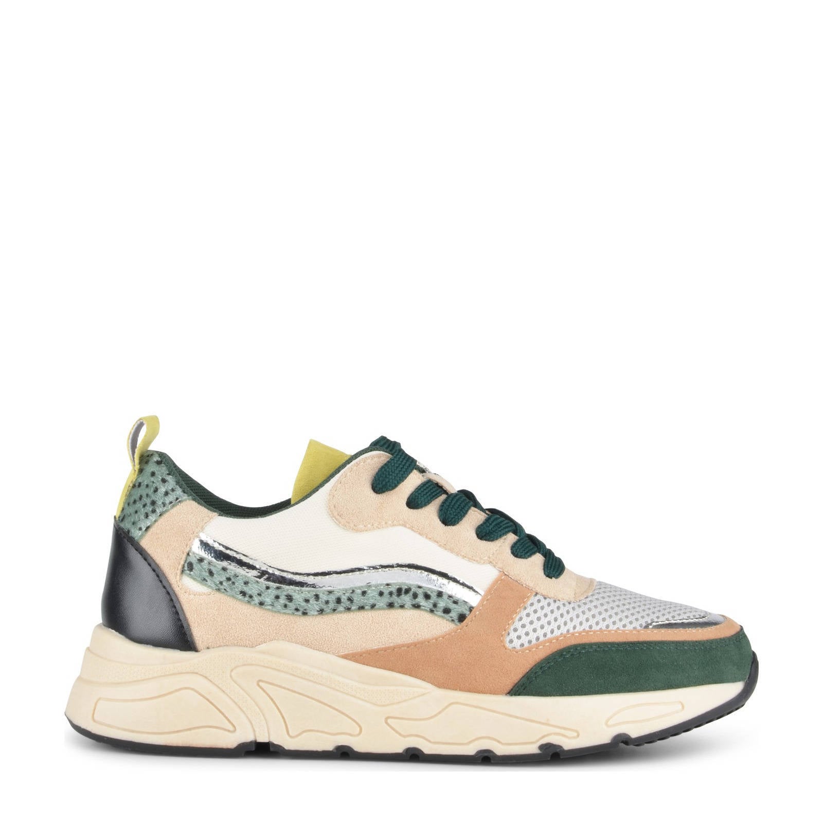 PS Poelman Carocel sneakers met panterprint groen/multi | wehkamp