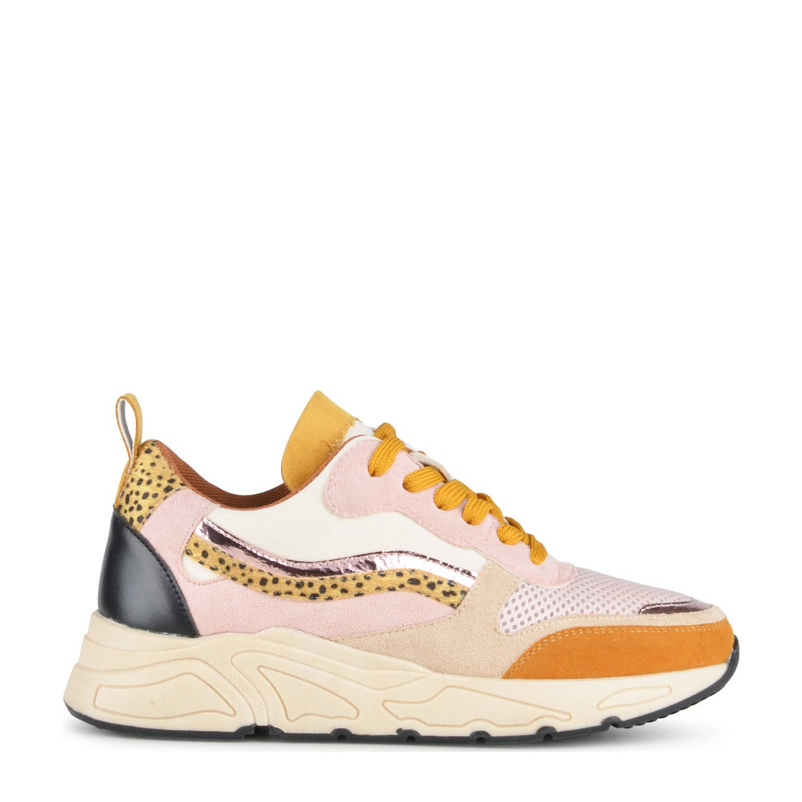PS Poelman Carocel sneakers met panterprint oranje/roze | wehkamp