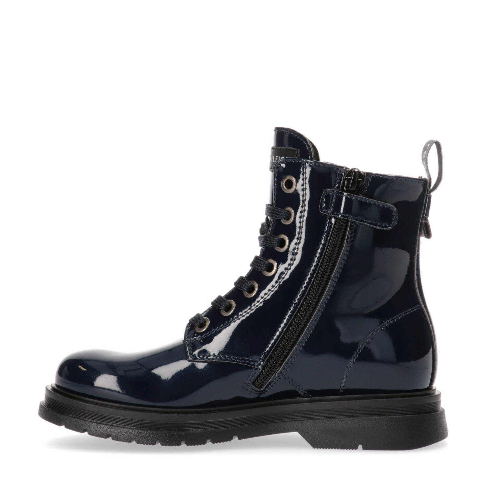 Tommy Hilfiger lak veterboots donkerblauw | wehkamp