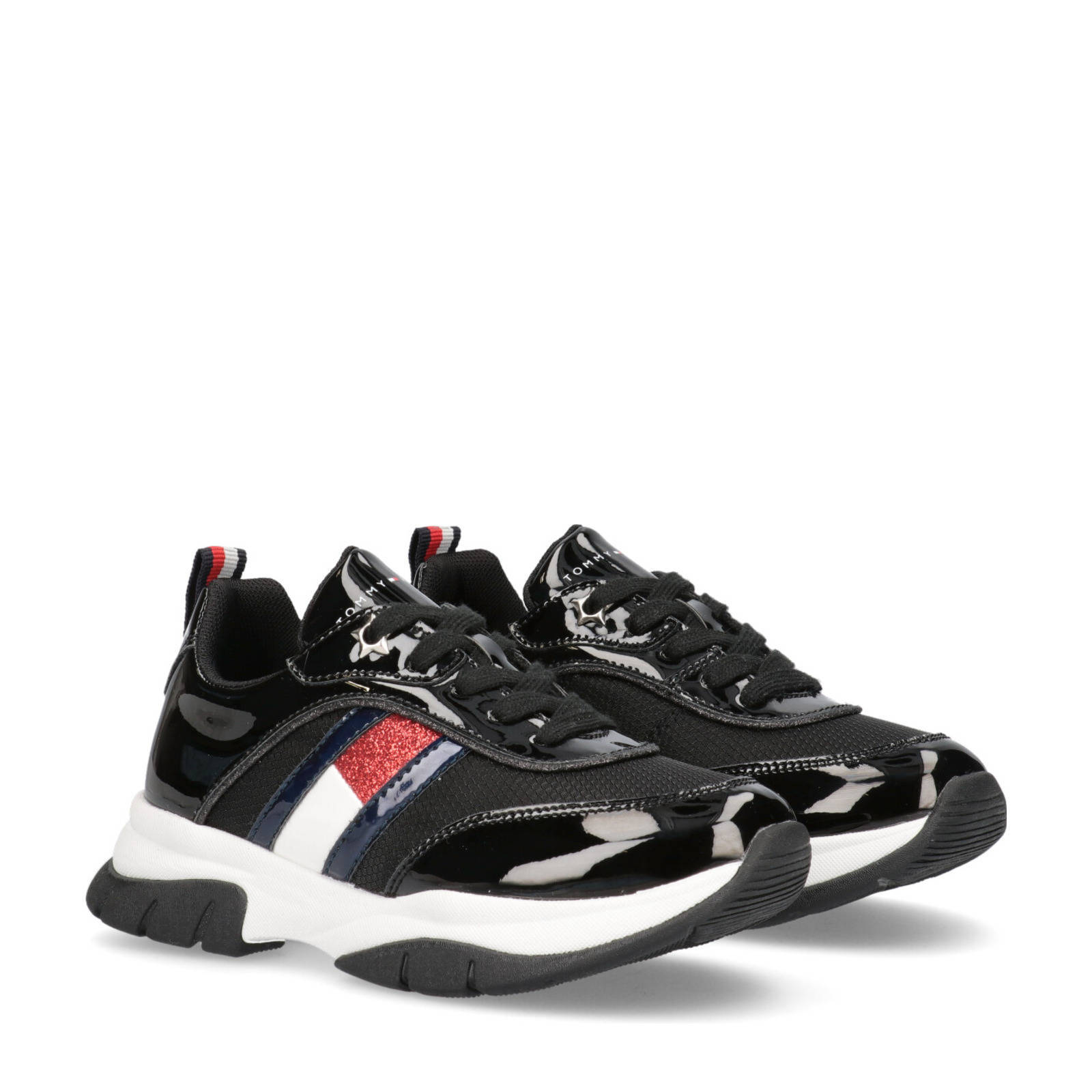 Tommy Hilfiger lak sneakers zwart | wehkamp