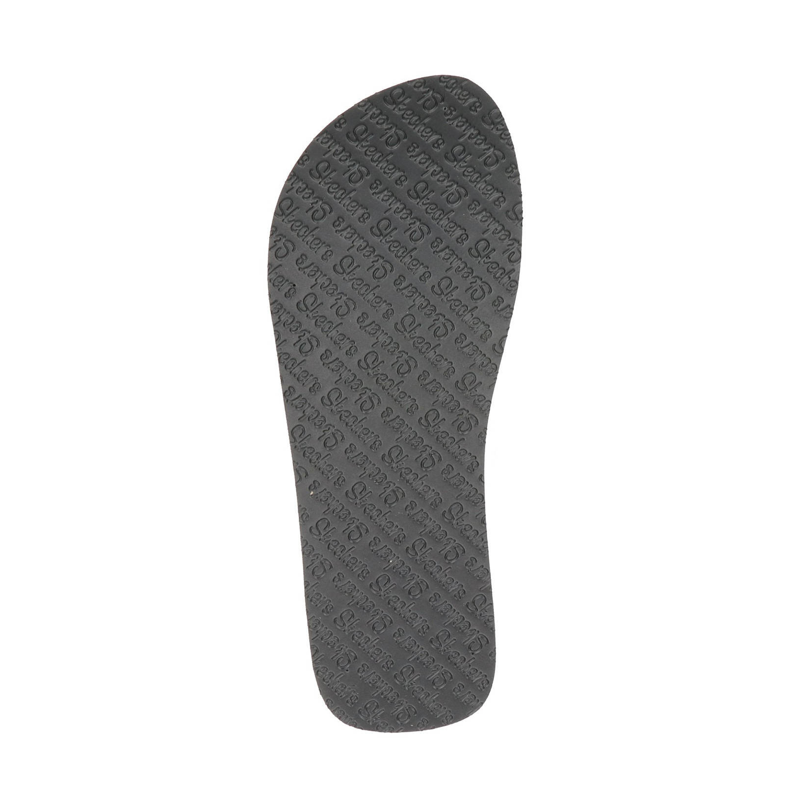 Skechers Vinyasa plateau teenslippers met strass steentjes zwart | wehkamp