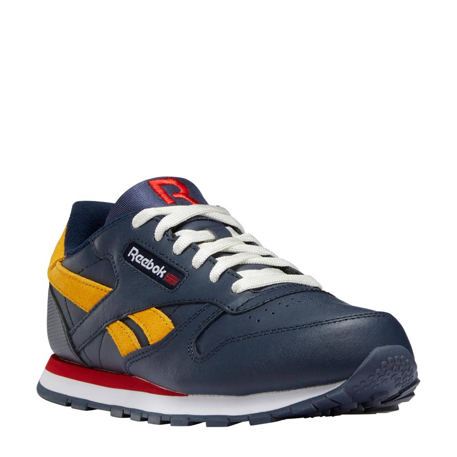 Reebok Classics Classic Leather sneakers donkerblauw/rood/geel | wehkamp