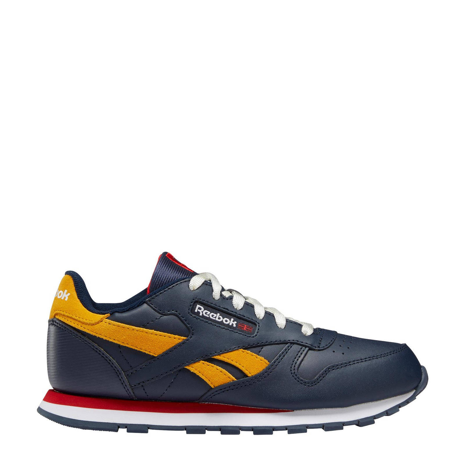 Reebok Classics Classic Leather sneakers donkerblauw/rood/geel | wehkamp