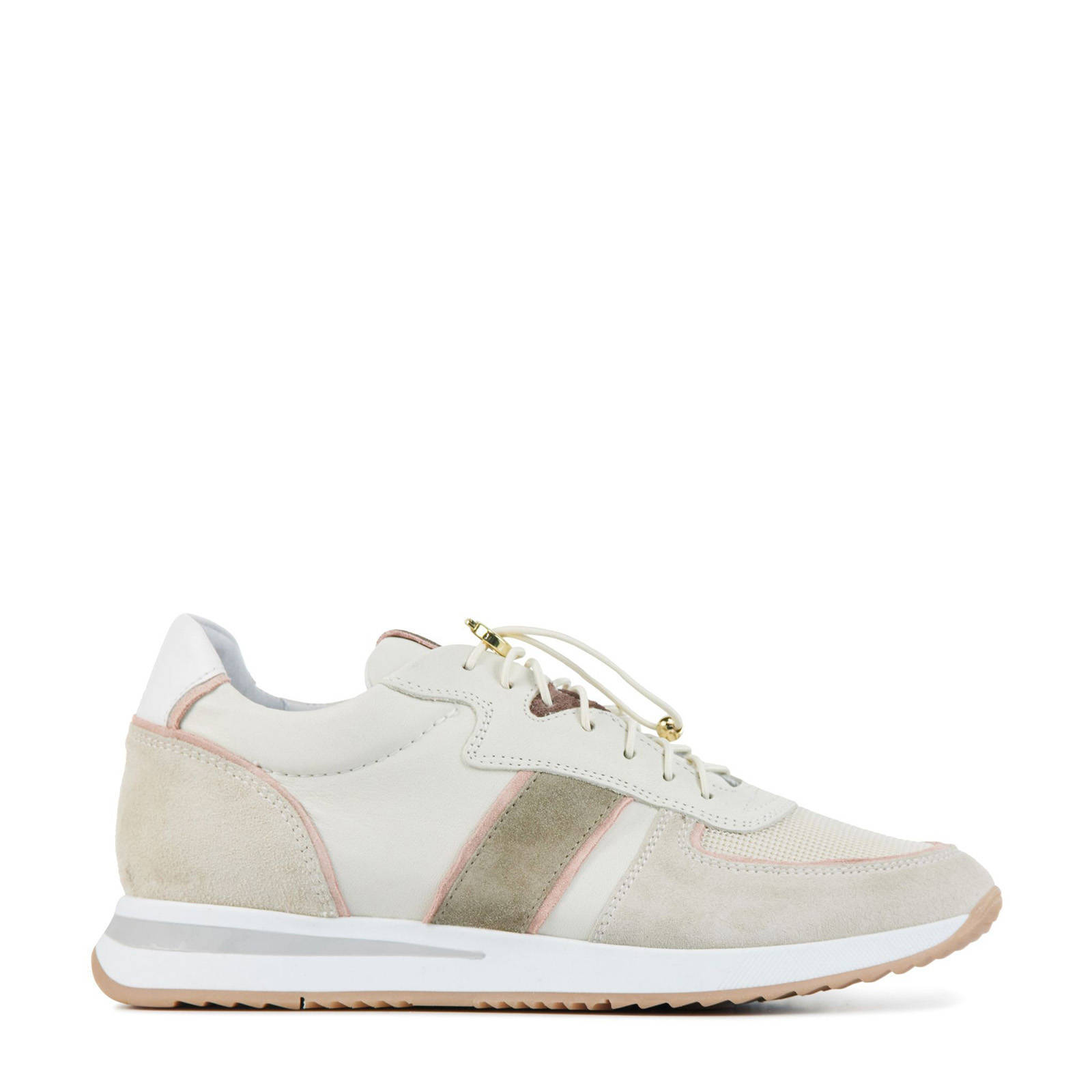Via Vai 5602018 suède sneakers beige/roze | wehkamp