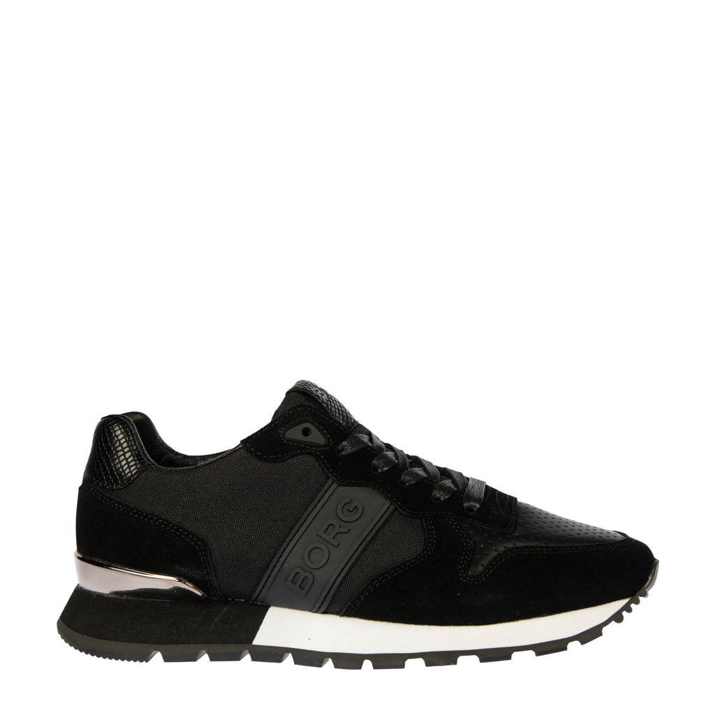 Björn Borg R455 NYL W suède sneakers zwart, Zwart