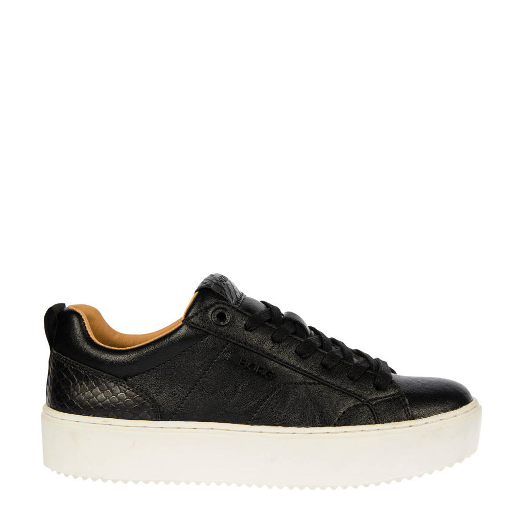 Zwarte dames Björn Borg X700 CLS W sneakers van imitatieleer met veters
