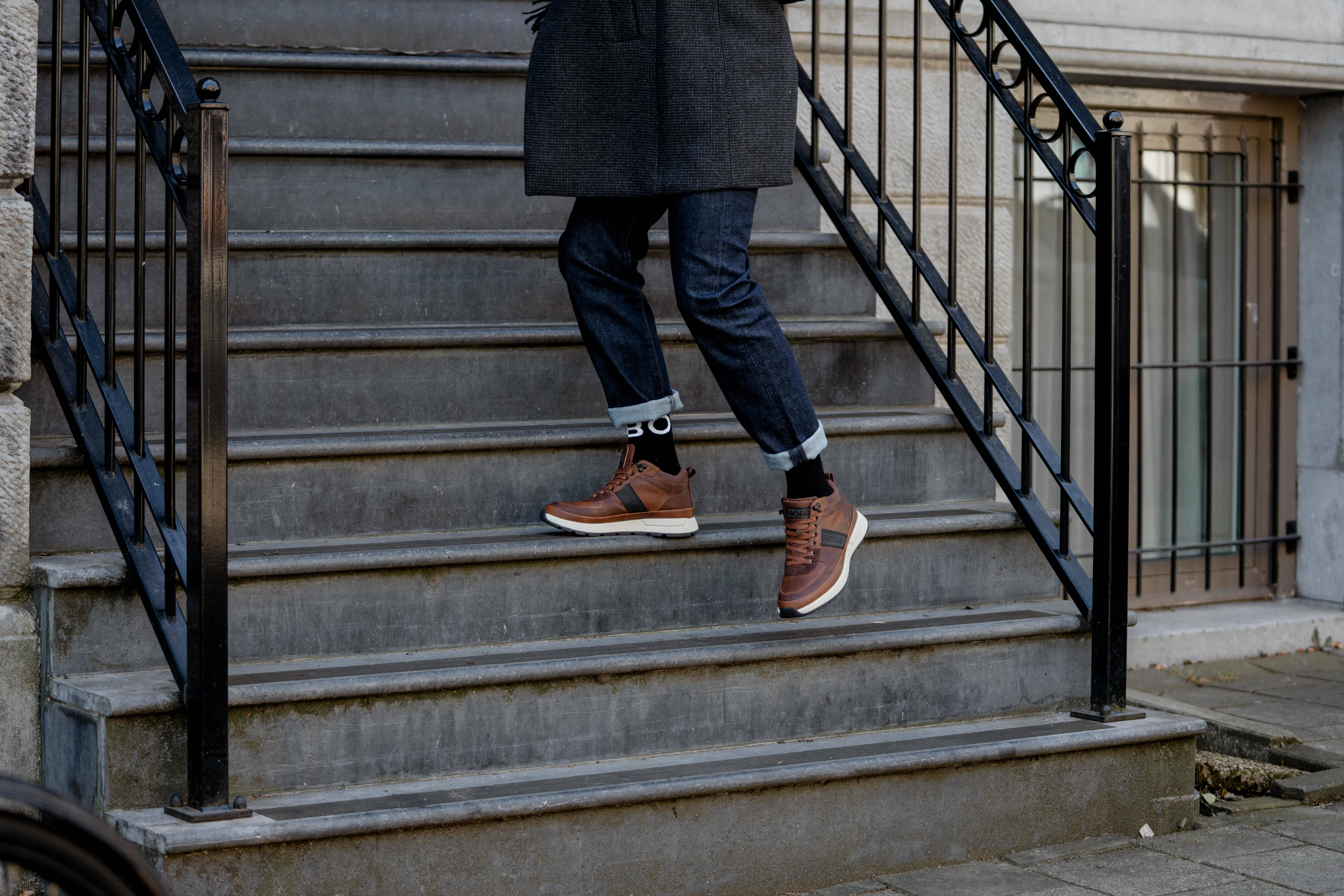 Björn Borg H100 MID TMP M suède sneakers bruin | wehkamp