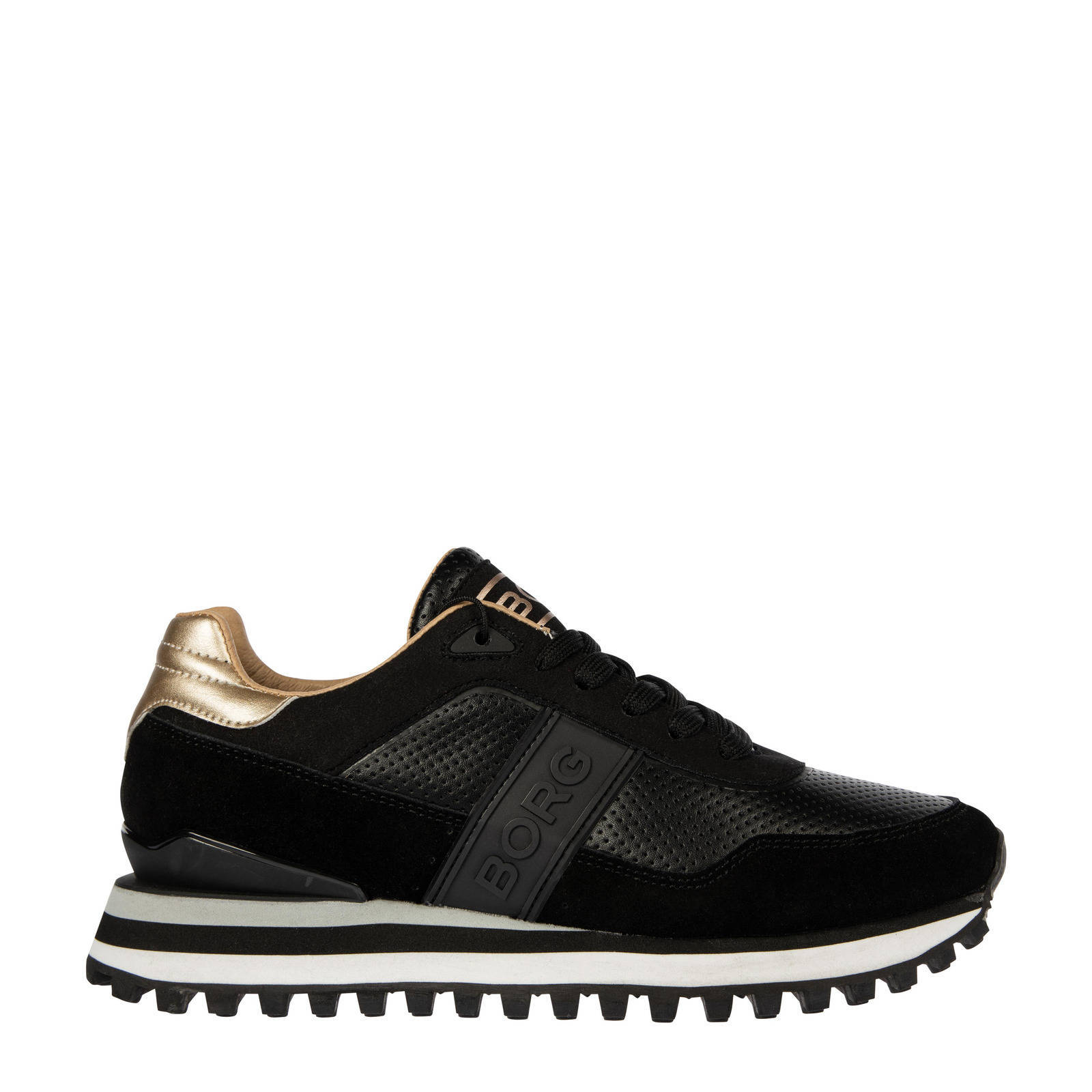 Björn Borg R2000 DLX W suède sneakers zwart/roségoud | wehkamp