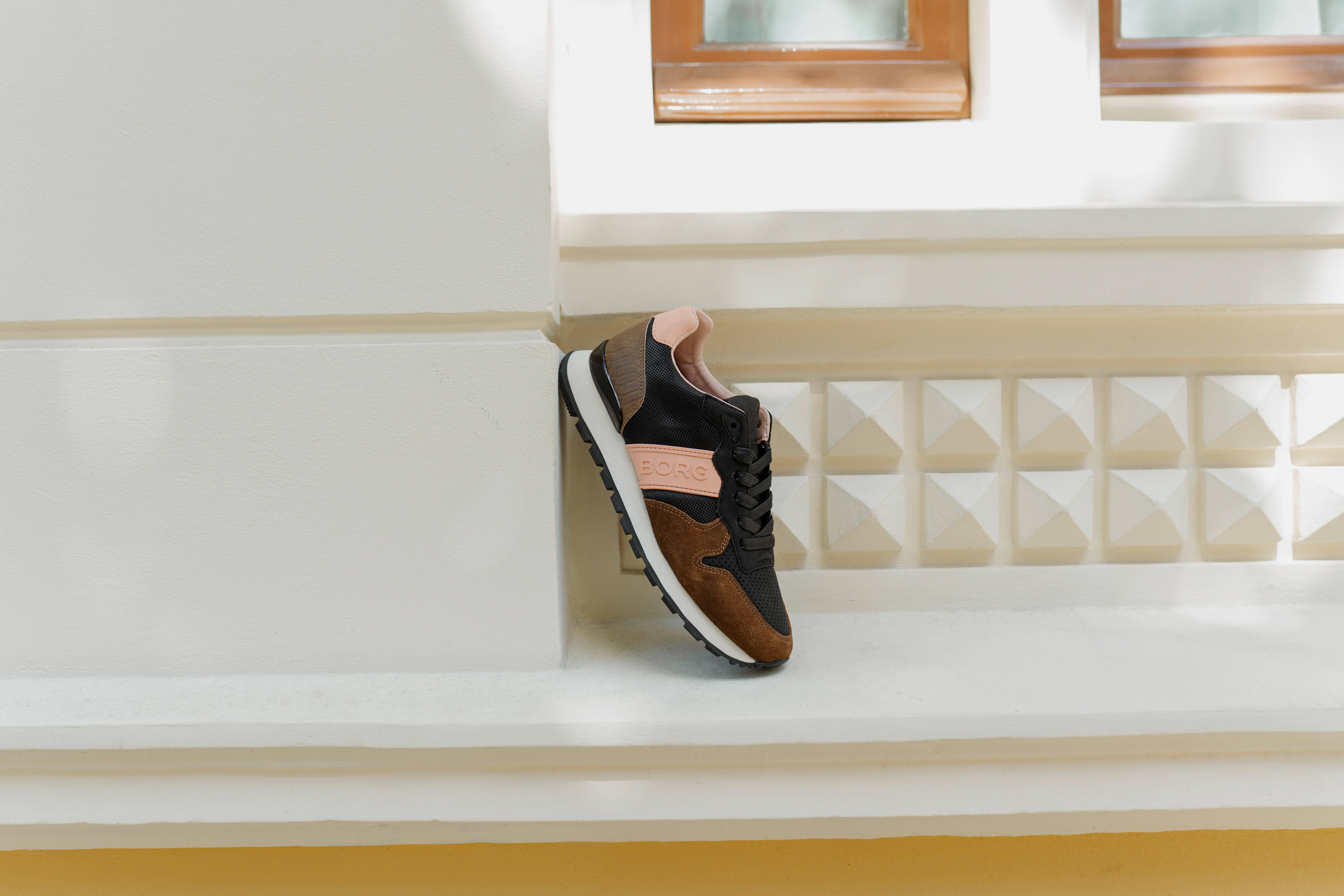 Björn Borg R455 CTR W suède sneakers zwart/bruin/beige | wehkamp