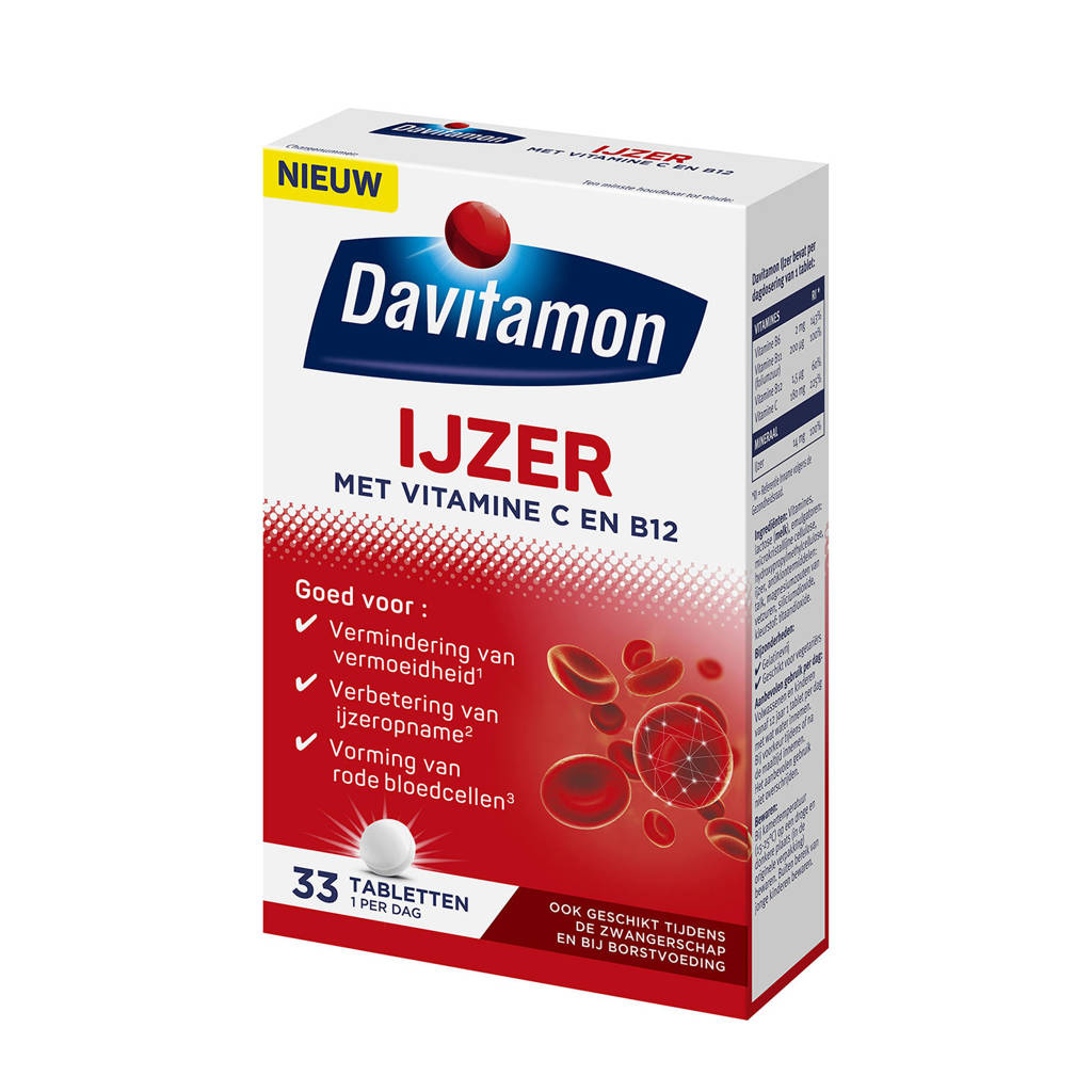 Davitamon Ijzer vitamine B12 en vitamine C - 33 tabletten | wehkamp