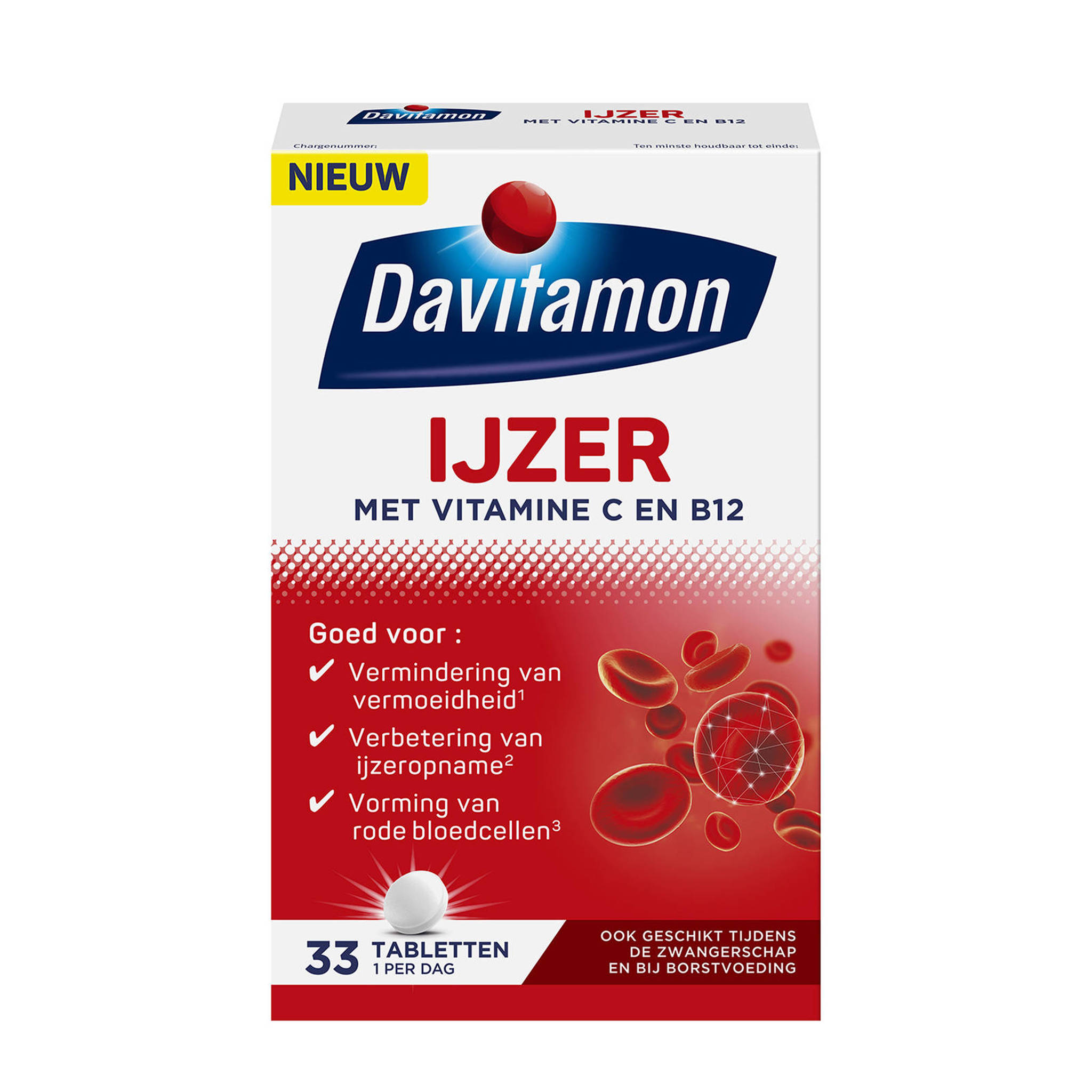 statisch opwinding tornado Davitamon Ijzer met vitamine B12 en vitamine C - 33 tabletten | wehkamp