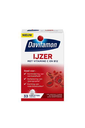 IJzer met Vitamine C & B12 tabletten - 33 stuks