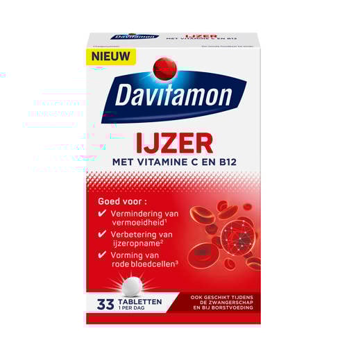 Wehkamp Davitamon IJzer met Vitamine C & B12 tabletten - 33 stuks aanbieding
