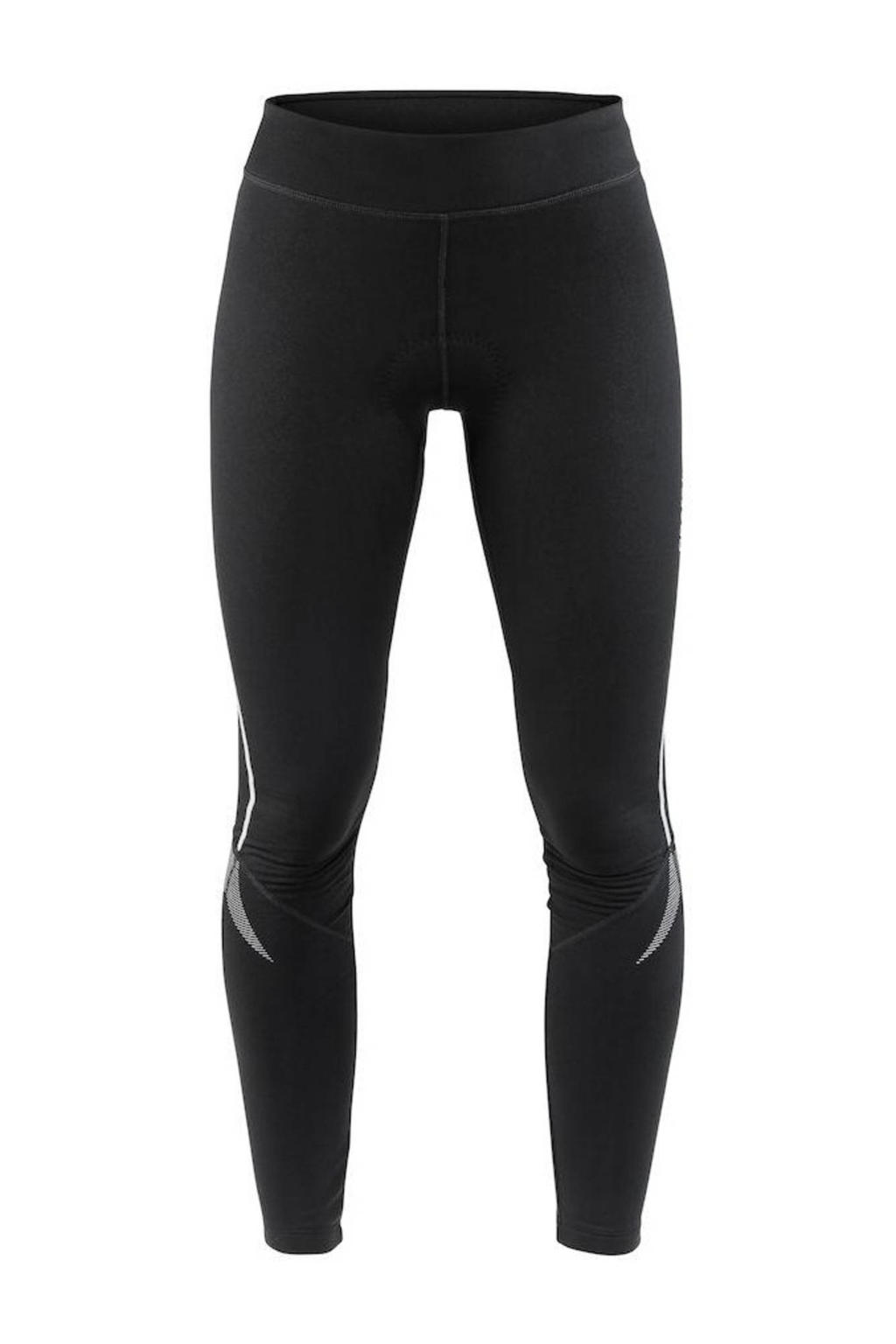 Zwarte dames Craft fietsbroek Ideal Thermal van polyester met slim fit, regular waist en elastische tailleband