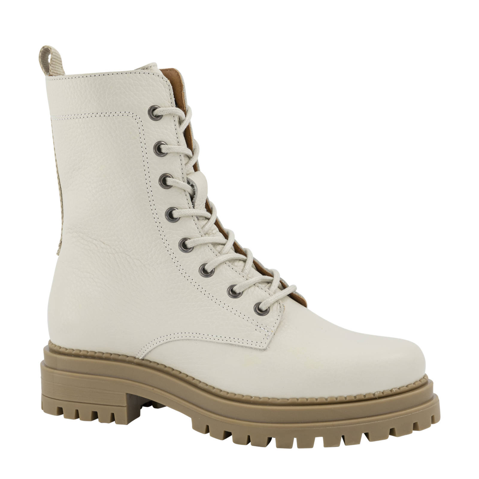 Oxmox leren veterboots off white | wehkamp