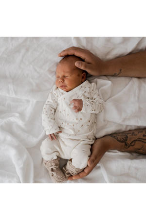 newborn longsleeve Fresh Twigs off white/camel