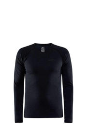 thumbnail: Zwarte heren Craft thermoshirt Core Dry Active Comfort van polyester met effen, lange mouwen en ronde hals
