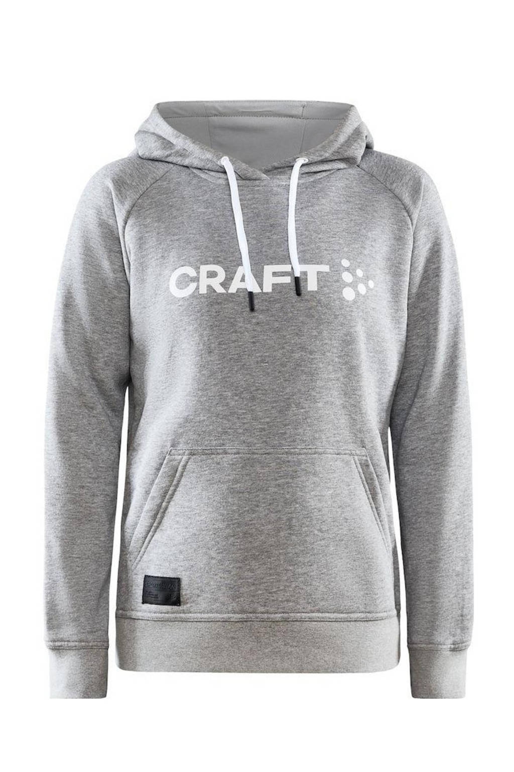 Craft hoodie Core met logo grijs melange, Grijs melange