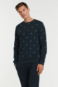 Kultivate sweater Deltoid met all over print 319 - dark navy, 319 - Dark Navy