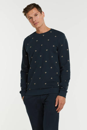 sweater Deltoid met all over print 319 - dark navy