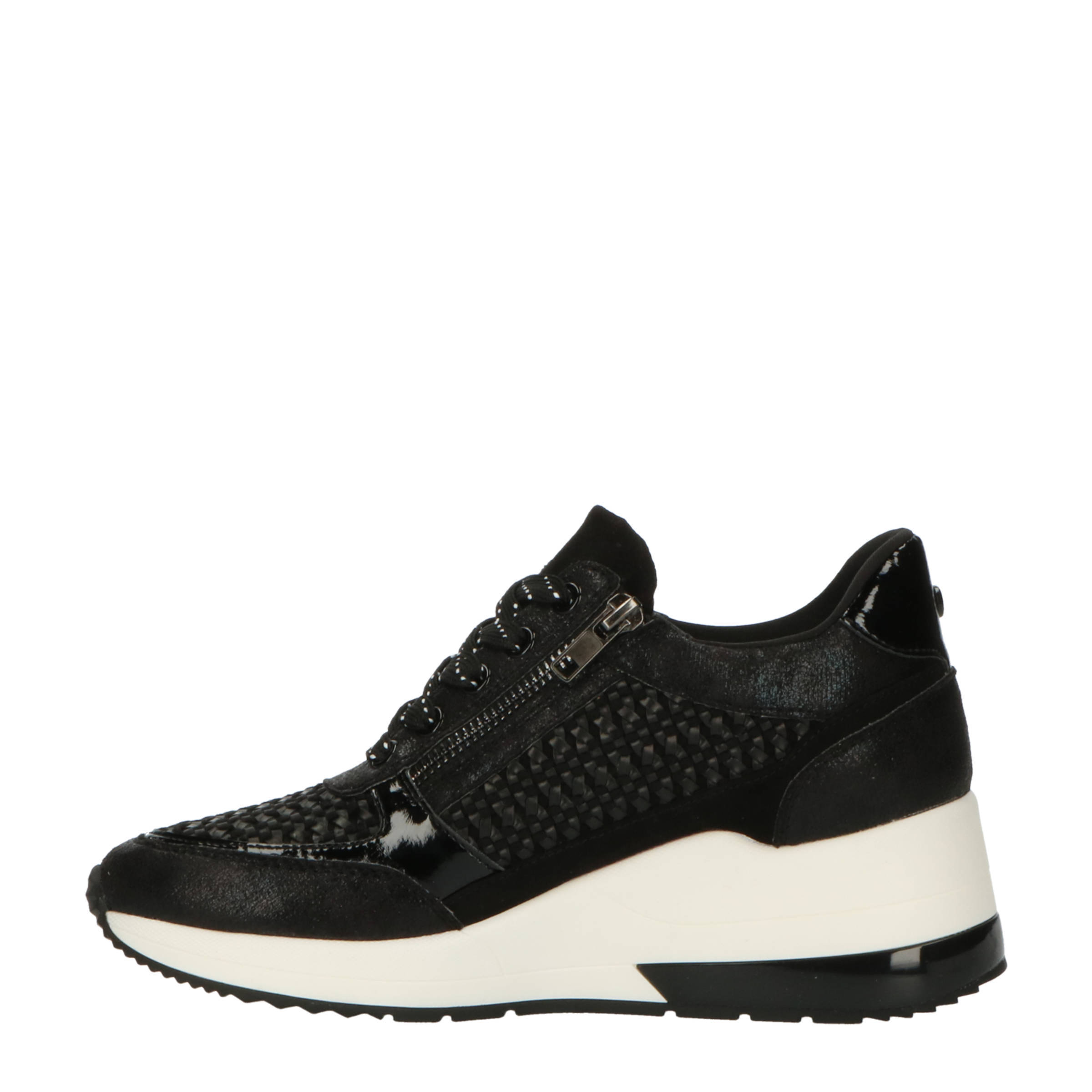 LA STRADA Laced up sneaker with wedge Zwart - Flirt Damesmode Gennep