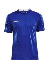 Blauwe heren Craft Senior sport T-shirt Progress Practise van polyester met korte mouwen en ronde hals