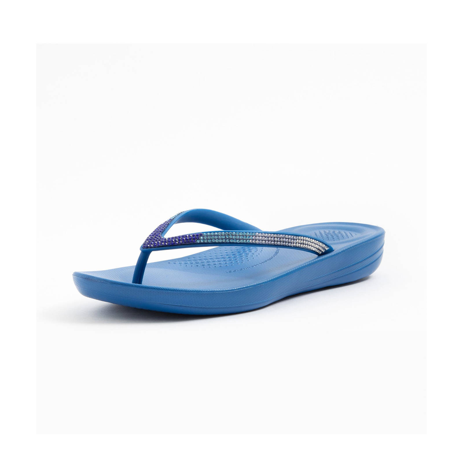 FitFlop TM Iqushion Ombre teenslippers met strass steentjes blauw | wehkamp