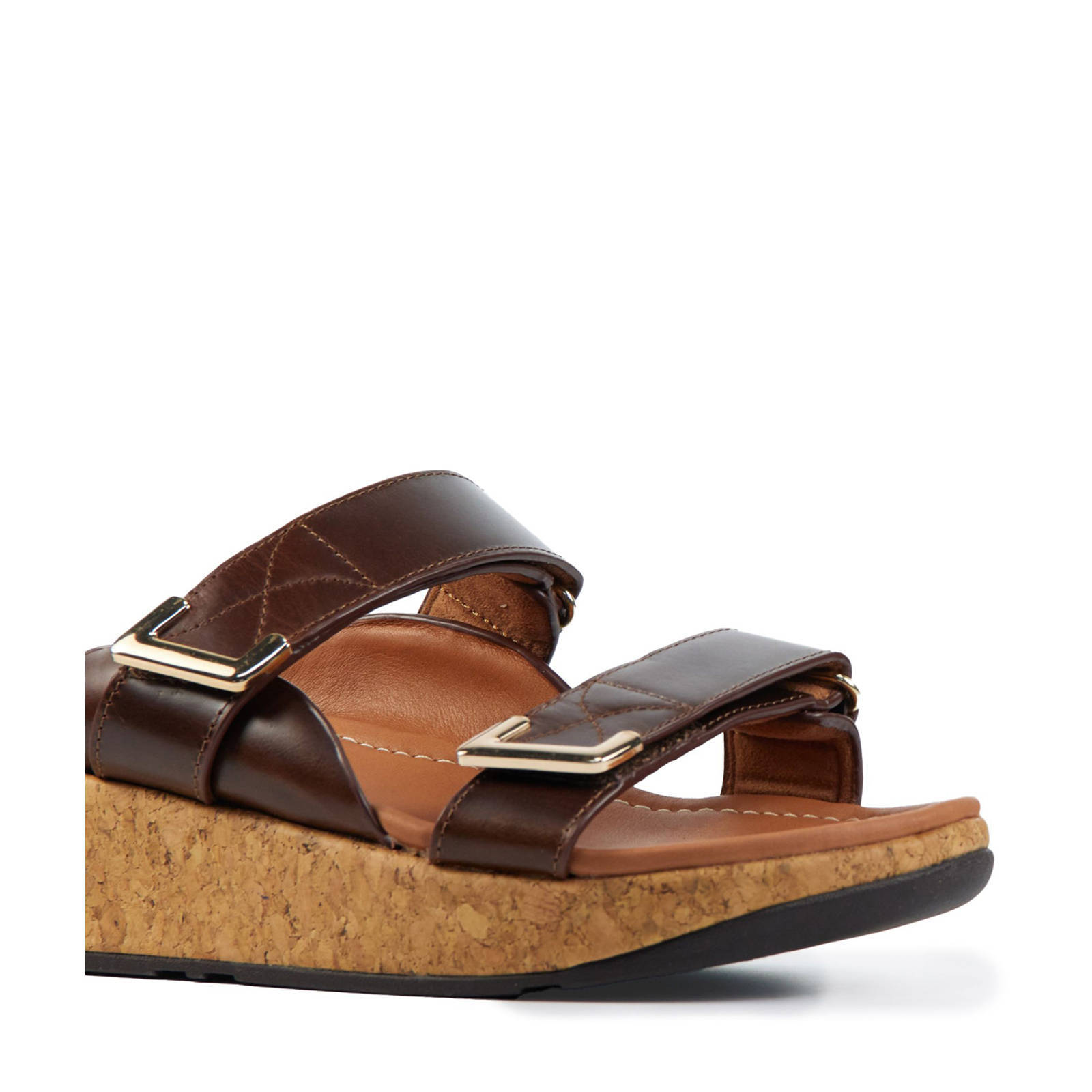 FitFlop TM Remi Slides leren slippers bruin | wehkamp